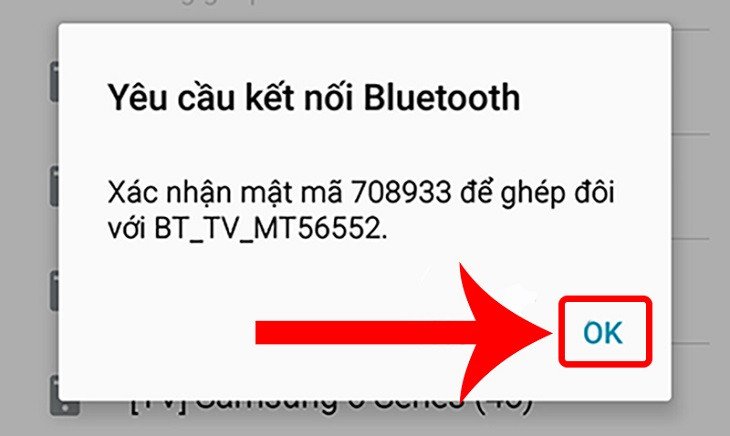Bật Bluetooth iPhone và chọn tivi TCL để ghép nối