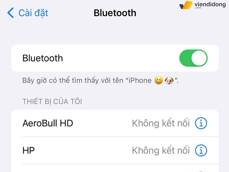 Biểu tượng cảm xúc có thể được sử dụng để đổi tên Bluetooth