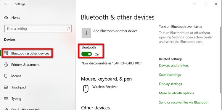 Cài đặt Bluetooth trên Windows 10 cho phép chuyển ảnh không dây từ iPhone
