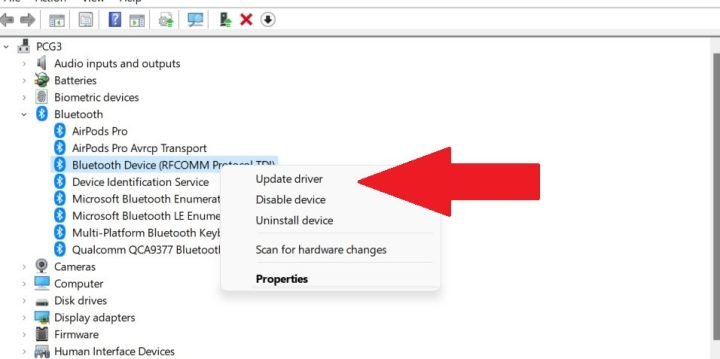 Cập nhật driver Bluetooth để khắc phục lỗi không bật được Bluetooth trên Win 10