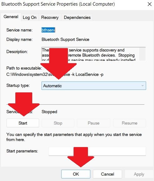 Cấu hình Bluetooth Support Service khởi động tự động trên Win 10
