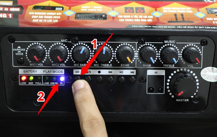 Chọn chế độ Bluetooth trên loa kéo