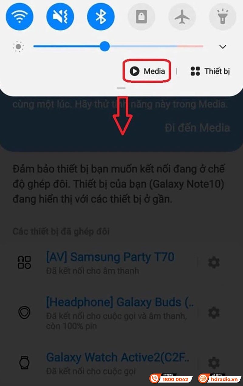 Chọn mục Media để quản lý ngõ ra âm thanh
