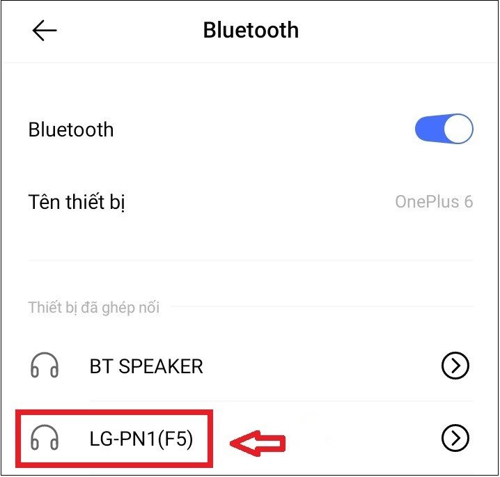 Chọn tên loa Bluetooth hiển thị trên danh sách thiết bị Android để ghép nối
