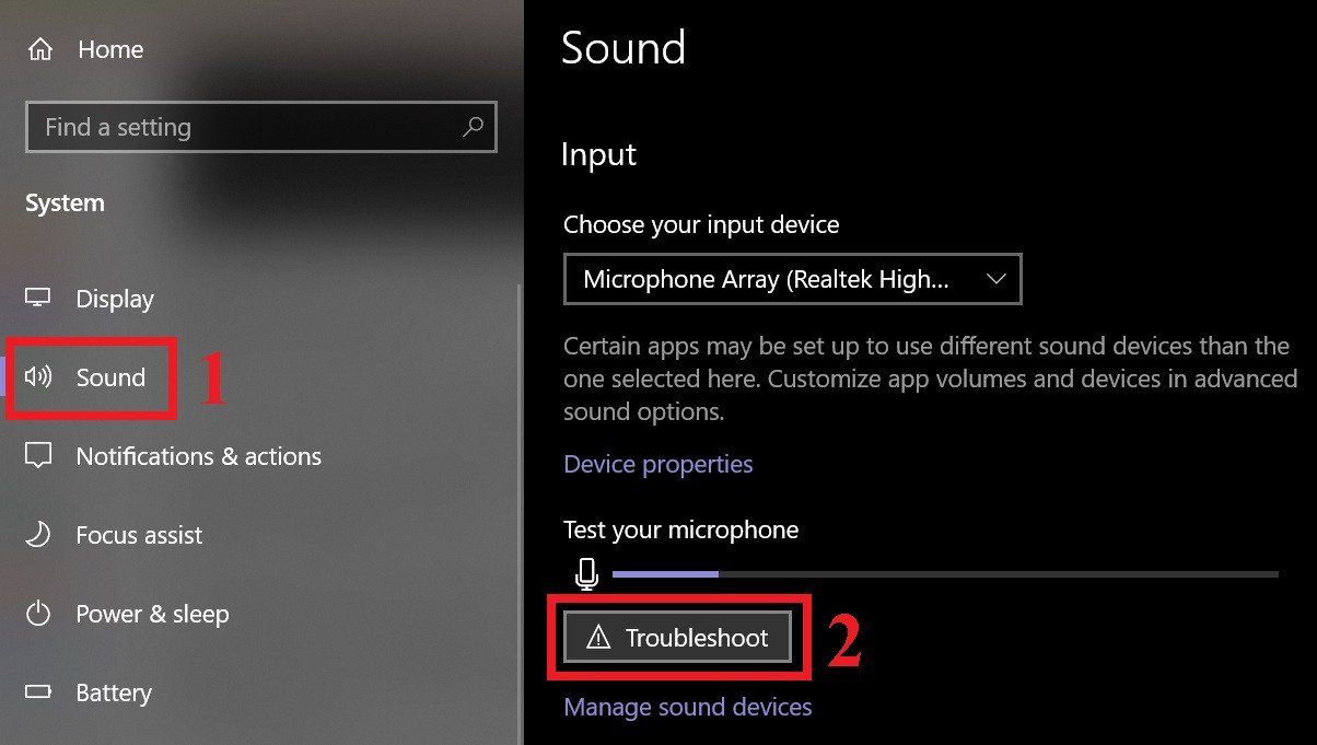 Chức năng Troubleshoot để tự động tìm và sửa lỗi micro tai nghe Bluetooth trên Windows