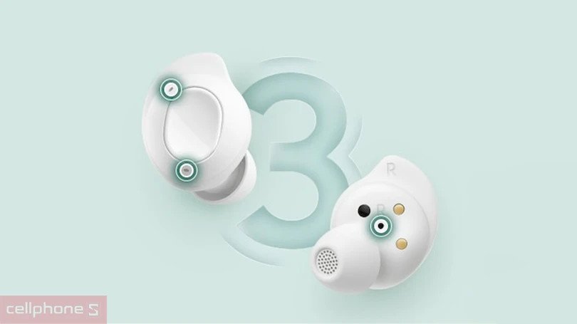 Công nghệ 3 micro giúp đàm thoại rõ ràng trên tai nghe Samsung Buds FE R400N