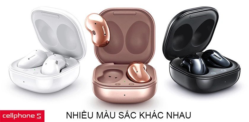 Đa dạng sắc màu của tai nghe Samsung Buds Live trên hộp sạc