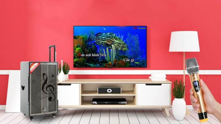 Dàn karaoke với loa kéo Dalton kết nối tivi, tạo không gian giải trí tại nhà qua Bluetooth