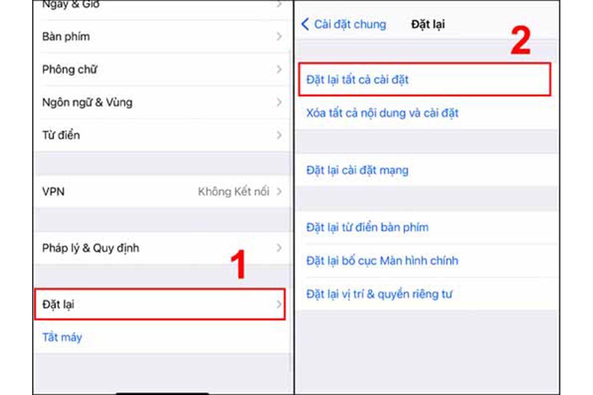 Đặt lại cài đặt iPhone khi AirPod vẫn lỗi một bên