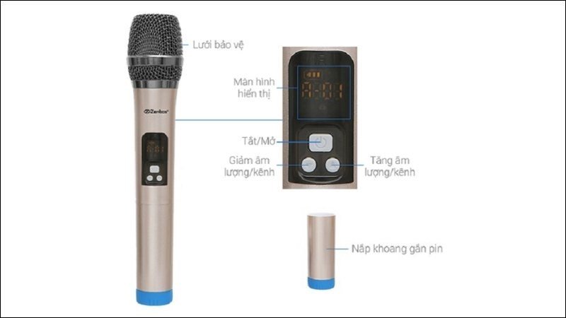 Điều chỉnh tần số và âm lượng cho micro không dây