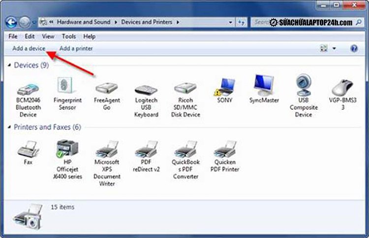 Giao diện Add a Device trong Windows 7 để thêm thiết bị Bluetooth mới