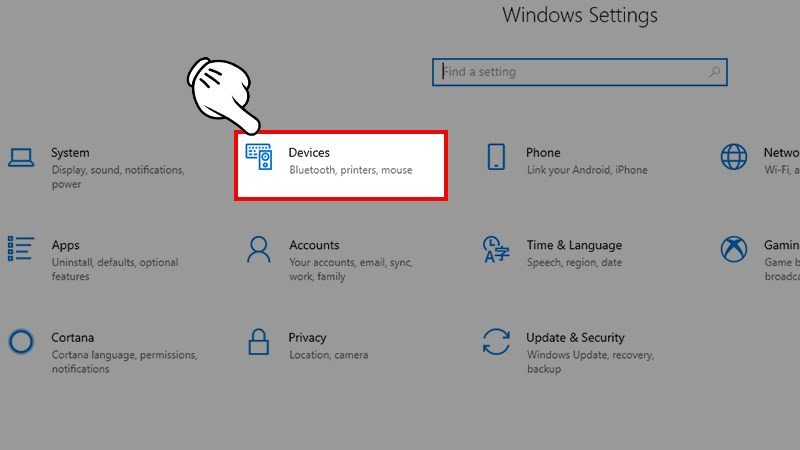 Giao diện Devices trong Windows Settings để quản lý thiết bị Bluetooth