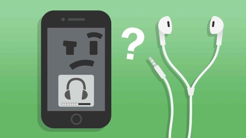 Hình ảnh minh họa một chiếc tai nghe Bluetooth bị mất kết nối, người dùng đang cố gắng tìm kiếm trên điện thoại