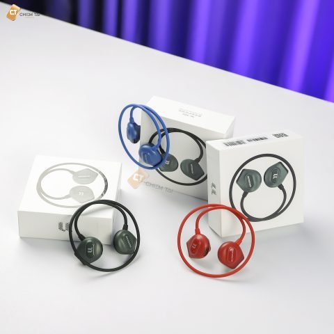 Hình ảnh minh họa tai nghe dẫn truyền xương Xiaomi và vị trí đeo