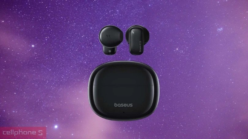Hộp sạc và thời lượng pin vượt trội của tai nghe bluetooth Baseus Bowie E11