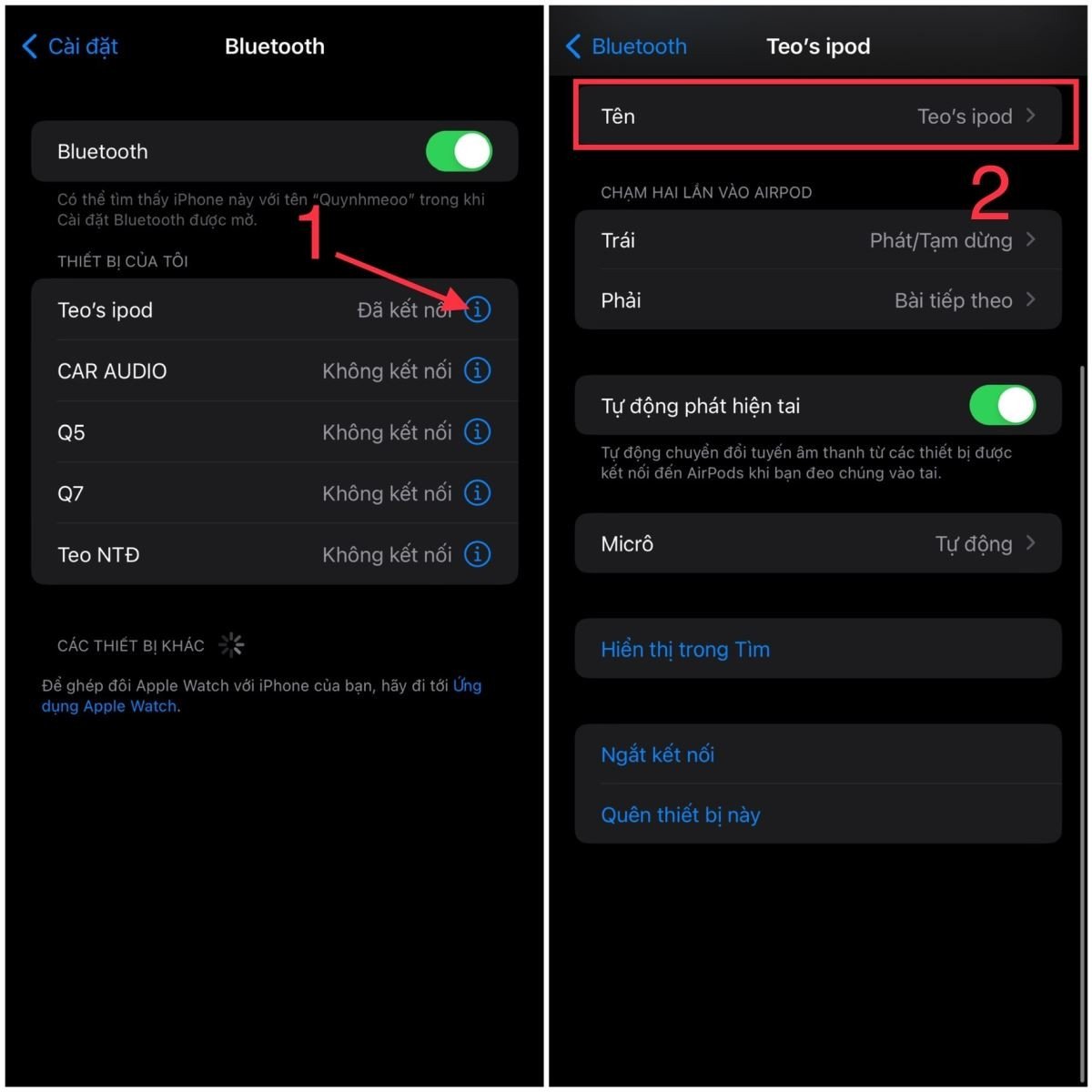Hướng dẫn cách đổi tên tai nghe Bluetooth 2