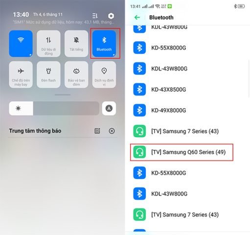 Kết nối điện thoại Samsung với Smart TV Samsung 2018 qua Bluetooth