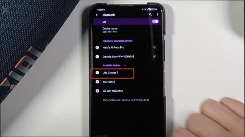 Kết nối thành công loa Bluetooth với thiết bị sau khi tìm thấy