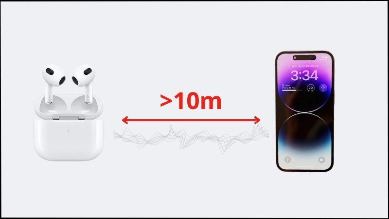 Khoảng cách xa gây tình trạng tai nghe bluetooth bị ngắt quãng