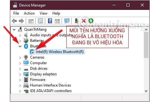 Kiểm tra phần cứng Bluetooth trong Trình quản lý Thiết bị để sửa lỗi