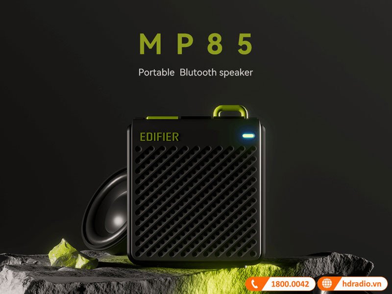 Loa Edifier MP85 nhỏ gọn màu đen với logo Edifier trên mặt lưới