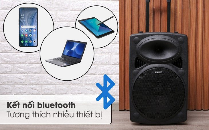 Loa kéo Enkor L1218K tích hợp Bluetooth, sẵn sàng kết nối không dây với tivi và các thiết bị khác