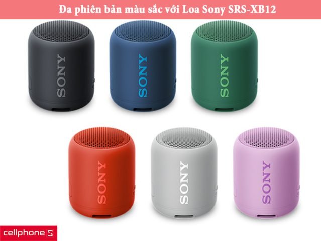 Loa Sony bluetooth SRS-XB12 với đa dạng màu sắc nổi bật, thiết kế nhỏ gọn