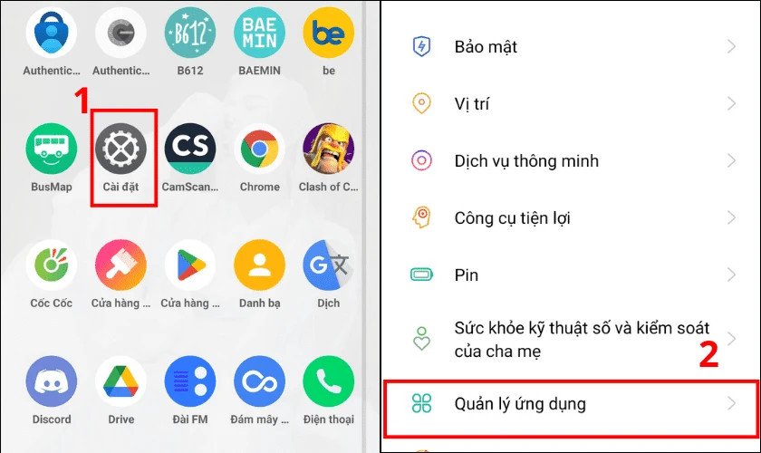 Màn hình quản lý ứng dụng trên Android để xóa bộ nhớ đệm Bluetooth