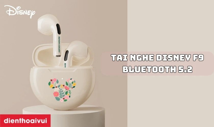 Mẫu tai nghe Disney F9 Bluetooth 5.2 mang phong cách hoạt hình đặc trưng
