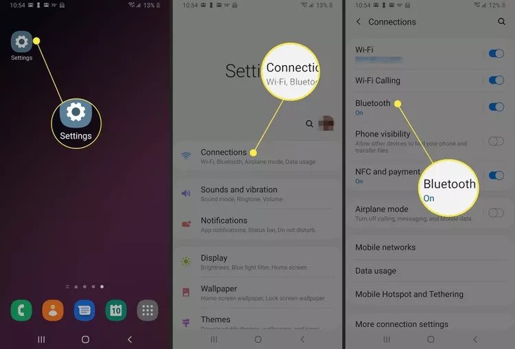 Menu cài đặt Kết nối Bluetooth trên Android với tùy chọn Nâng cao