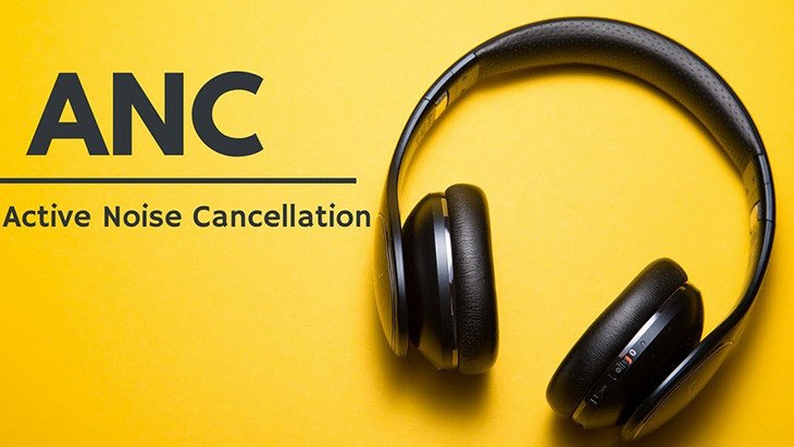 Minh họa cơ chế hoạt động của công nghệ anc trên tai nghe, với sóng âm triệt tiêu tiếng ồn