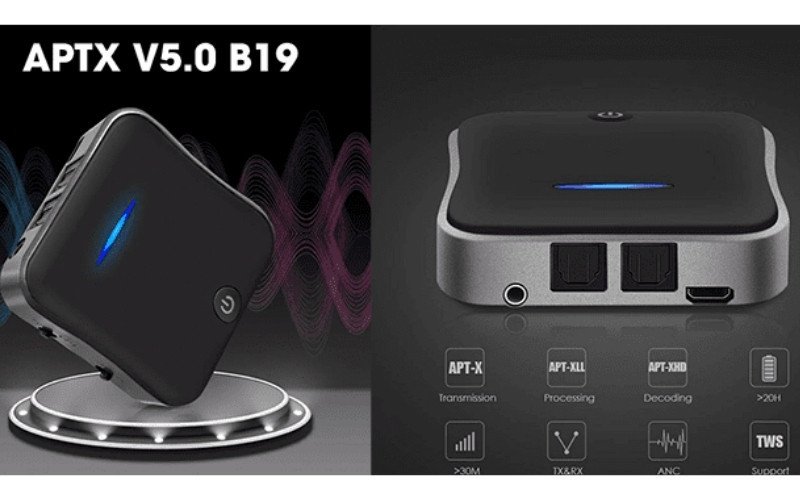 Minh họa nguyên lý hoạt động của thiết bị thu Bluetooth cho amply, chuyển đổi tín hiệu kỹ thuật số thành analog.