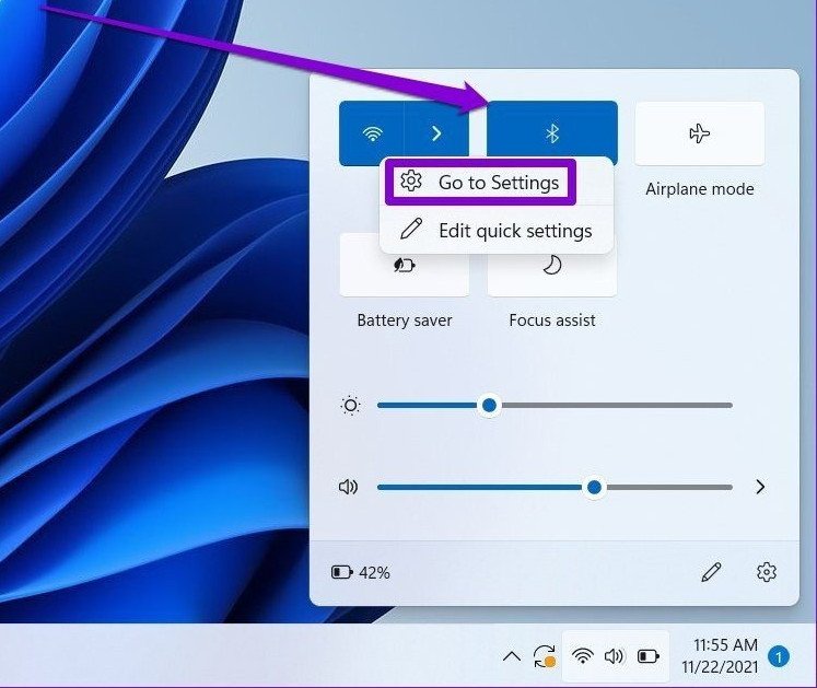 Mở cài đặt Bluetooth để kết nối lại tai nghe trên Windows 11