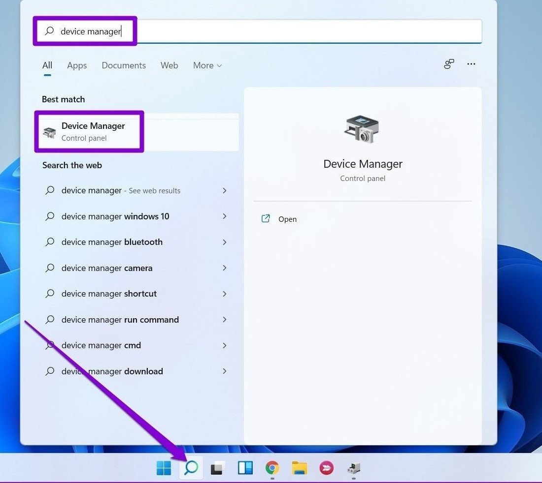 Mở Device Manager để cập nhật trình điều khiển âm thanh Windows 11