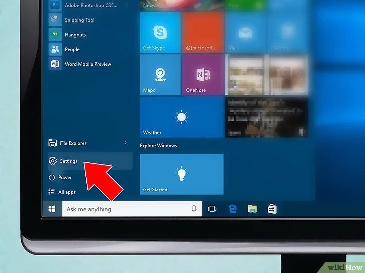 Mở Settings trên Windows