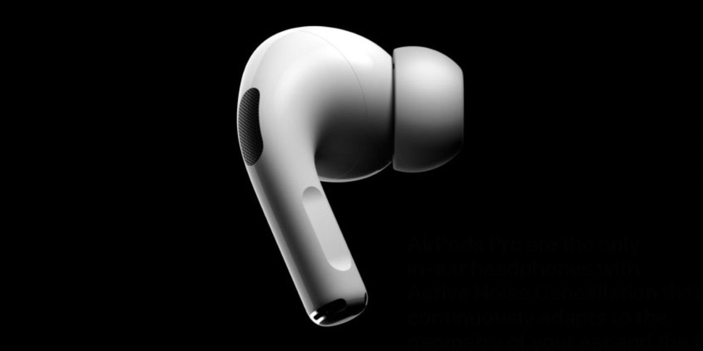 một bên tai nghe Airpods Pro đơn lẻ, minh họa tình huống bị thất lạc