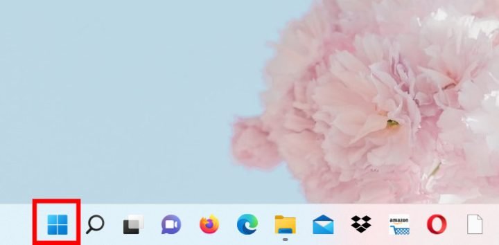 Người dùng nhấn nút Start trên thanh Taskbar Windows để bắt đầu kết nối tai nghe bluetooth với máy tính