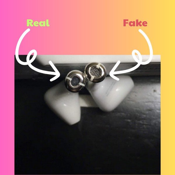Quan sát mặt dưới tai nghe cũng là cách phân biệt AirPod thật và giả