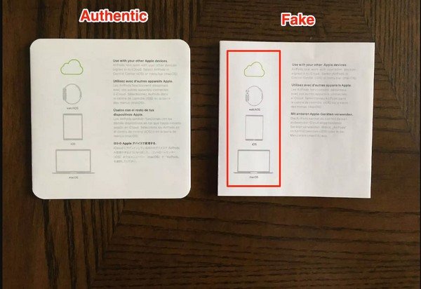 Sách Hướng dẫn chính hãng của tai nghe AirPod được viết bằng 4 ngôn ngữ