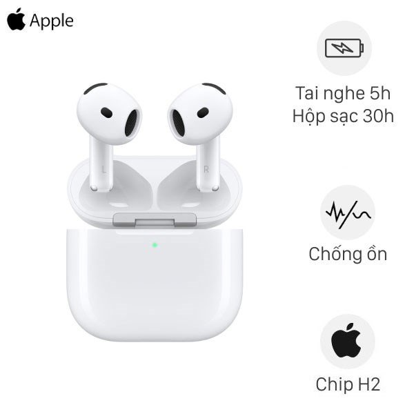 Tai nghe bluetooth Apple AirPods 4 có tính năng chống ồn.