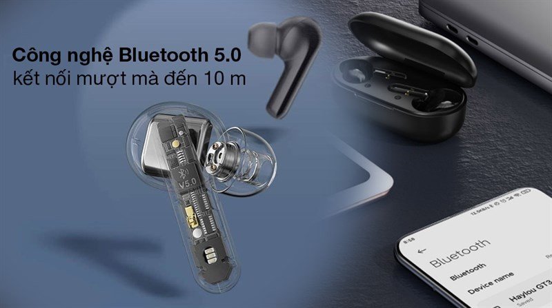 Tai nghe bluetooth bass mạnh Haylou GT3 với công nghệ Bluetooth 5.0