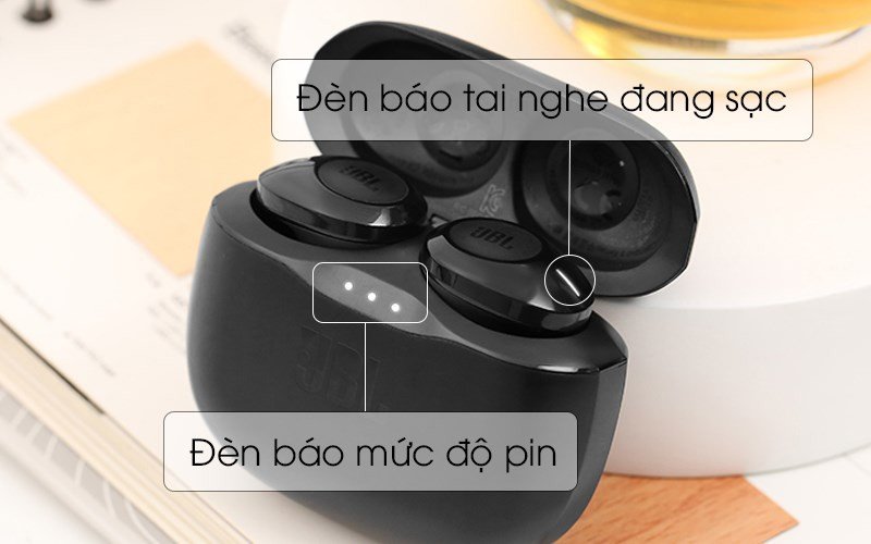 Tai nghe bluetooth bass mạnh JBL Tune 120 với đèn LED báo pin