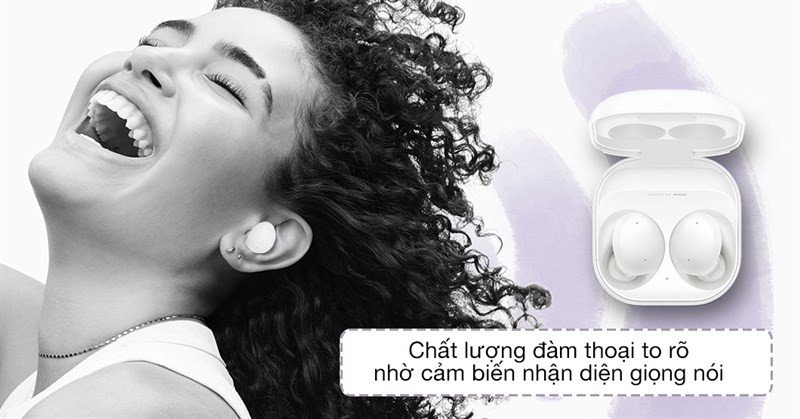 Tai nghe bluetooth bass mạnh Samsung Galaxy Buds 2 R177N với chất lượng đàm thoại to rõ
