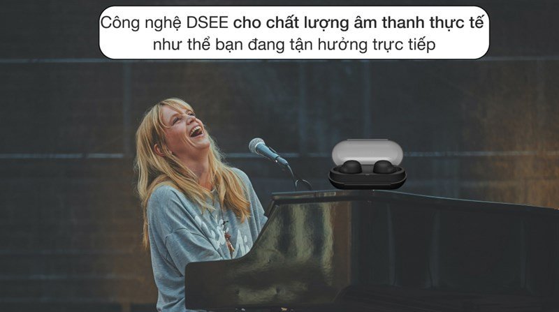 Tai nghe bluetooth bass mạnh Sony WF-C500 với công nghệ DSEE