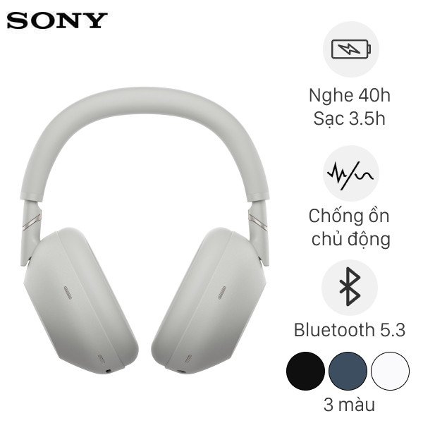 Tai nghe bluetooth chụp tai Sony WH1000XM6 màu đen.