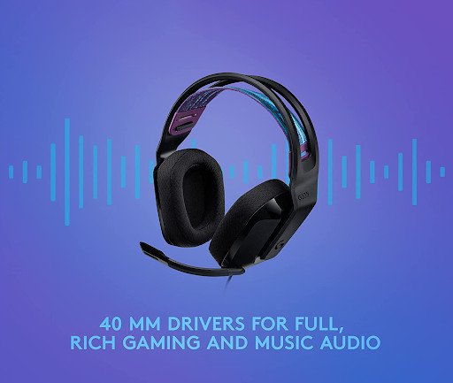 Tai nghe Logitech G335 Black nhẹ nhàng nhưng mạnh mẽ