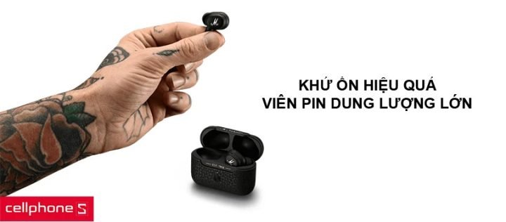 Tai nghe Marshall Motif ANC với thiết kế nhỏ gọn, chuẩn kháng nước IPX5