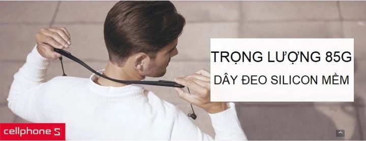 Tai nghe Sony WI-1000XM2 với thiết kế đeo cổ gọn nhẹ và housing nghiêng 45 độ mang lại sự thoải mái tối đa