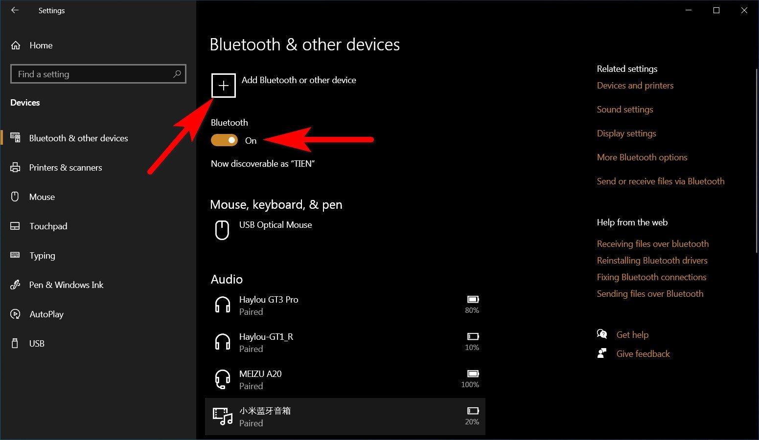 Thêm thiết bị Bluetooth