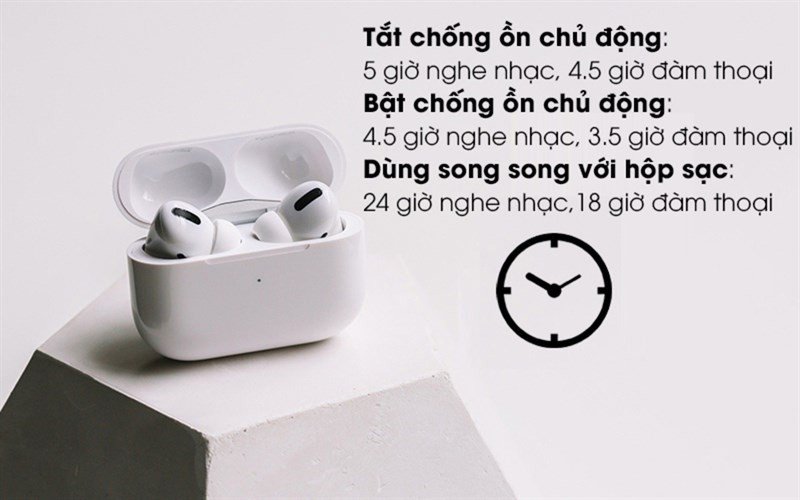 thời lượng pin của tai nghe airpods pro rep 1-1